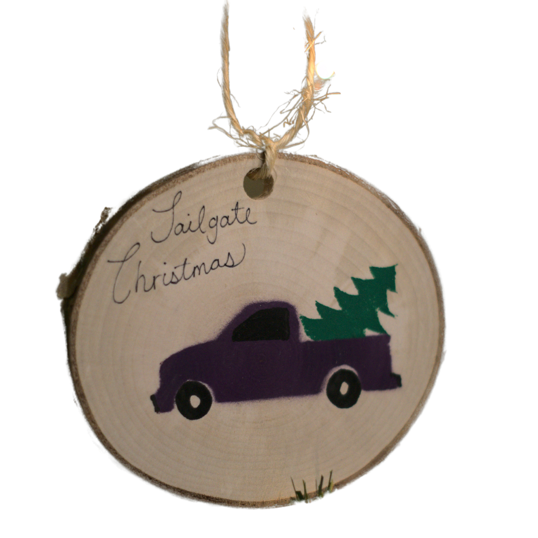 Tailgate Christmas Ornament (Purple)